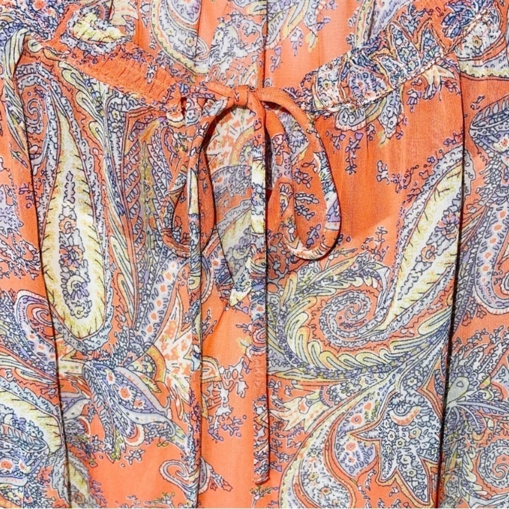 33  Skies Are Blue Paisley Peasant Top size M - Picture 3 of 5